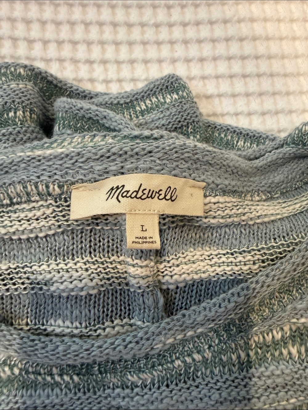 Madewell Mint Green Striped Crewneck Sweater - Picture 4 of 4